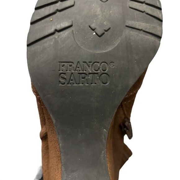 Franco Sarto Brown Suede Zip Wedge‎ Ankle Bootie Womens Size 6.5 M - Picture 9 of 10